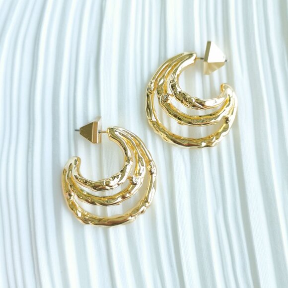 Alexis Bittar Jewelry - Alexis Bittar Brut Crystal Gold Thorn Orbit Hoop Earrings
